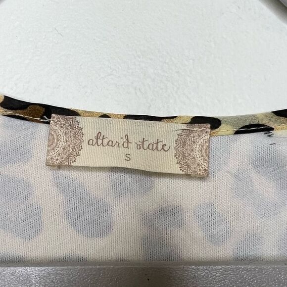 NWT Altar'd State Leopard Print Long Sleeve Flowy Tiered Mini Dress Size S - Picture 5 of 13